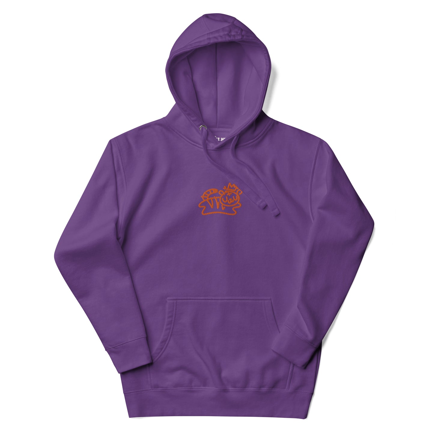 purple pullover hoodie with embroidered bolt-wear tiger logo on chest 